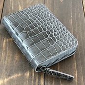アリゲーター ミドルウォレット アッシュグレー