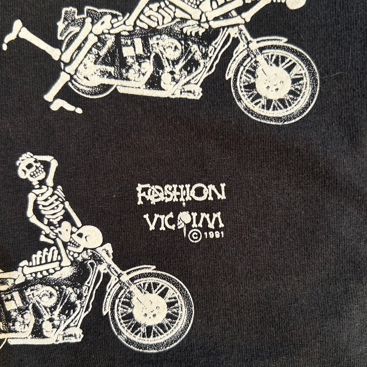 90年代 USA製 size:XL【Fashion Victim】四十八手 エロT スカル 両面 