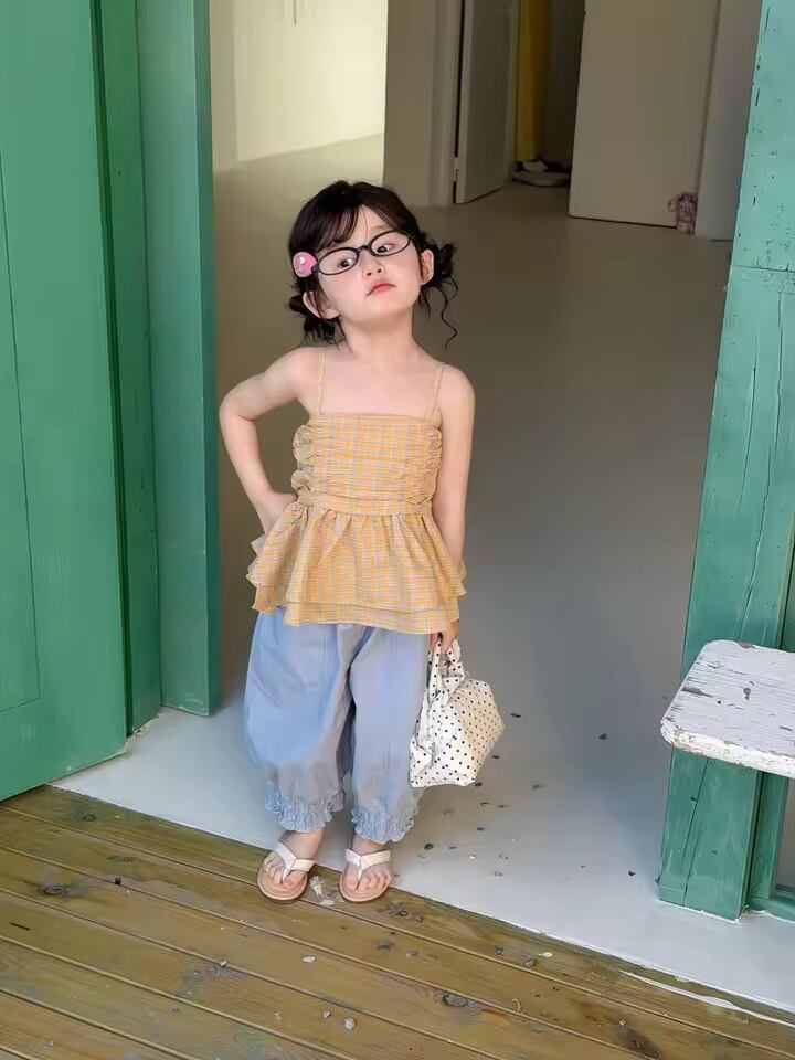 イエローチェックキャミソール