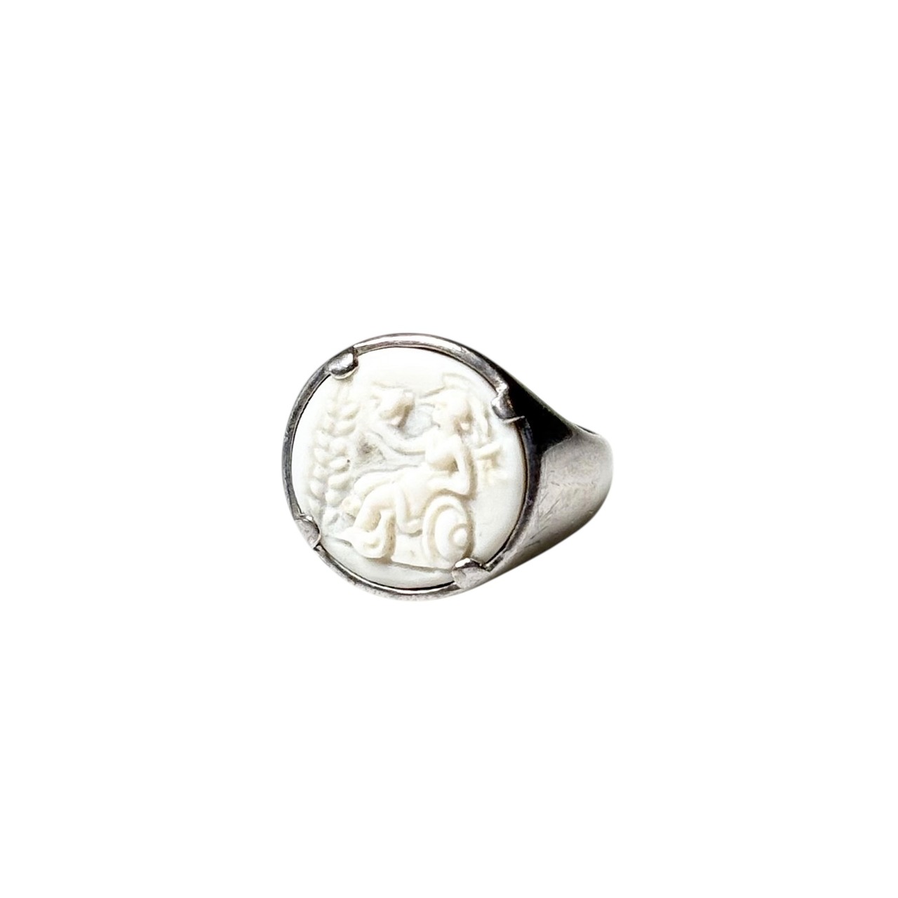 TOM WOOD silver “CAMEO ATHENA RING”