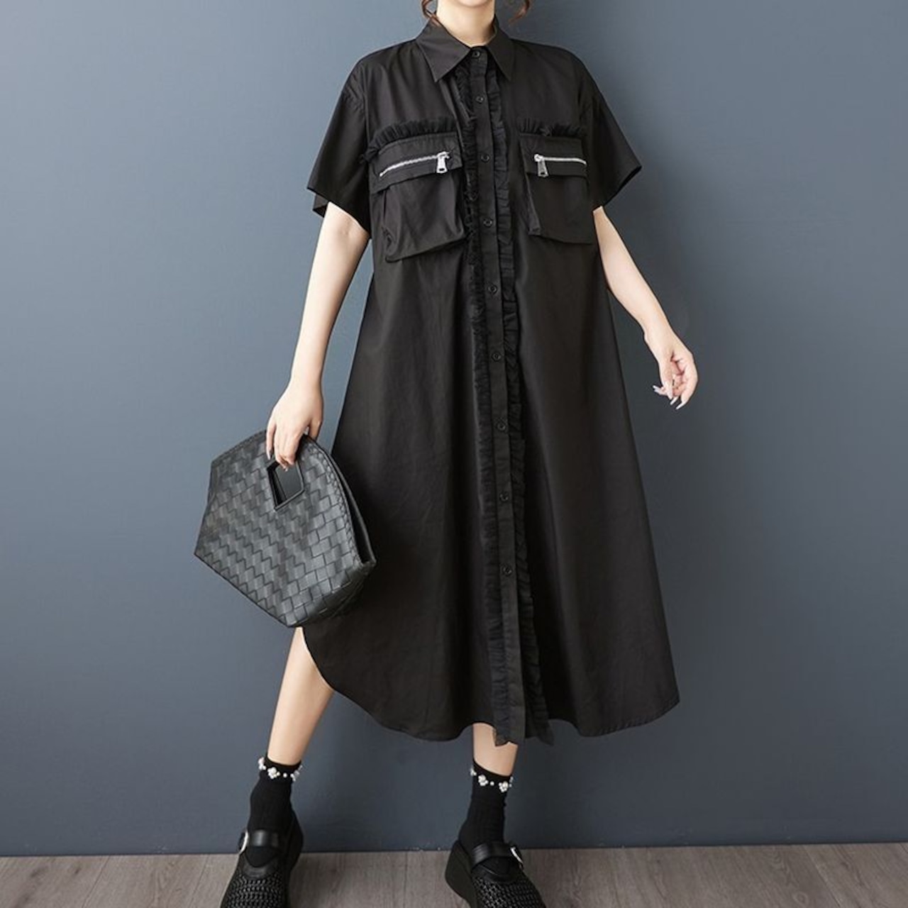 フリル シャツワンピース 30207