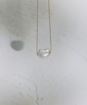 14kgfバロックパールシンプルショートネックレス/020009