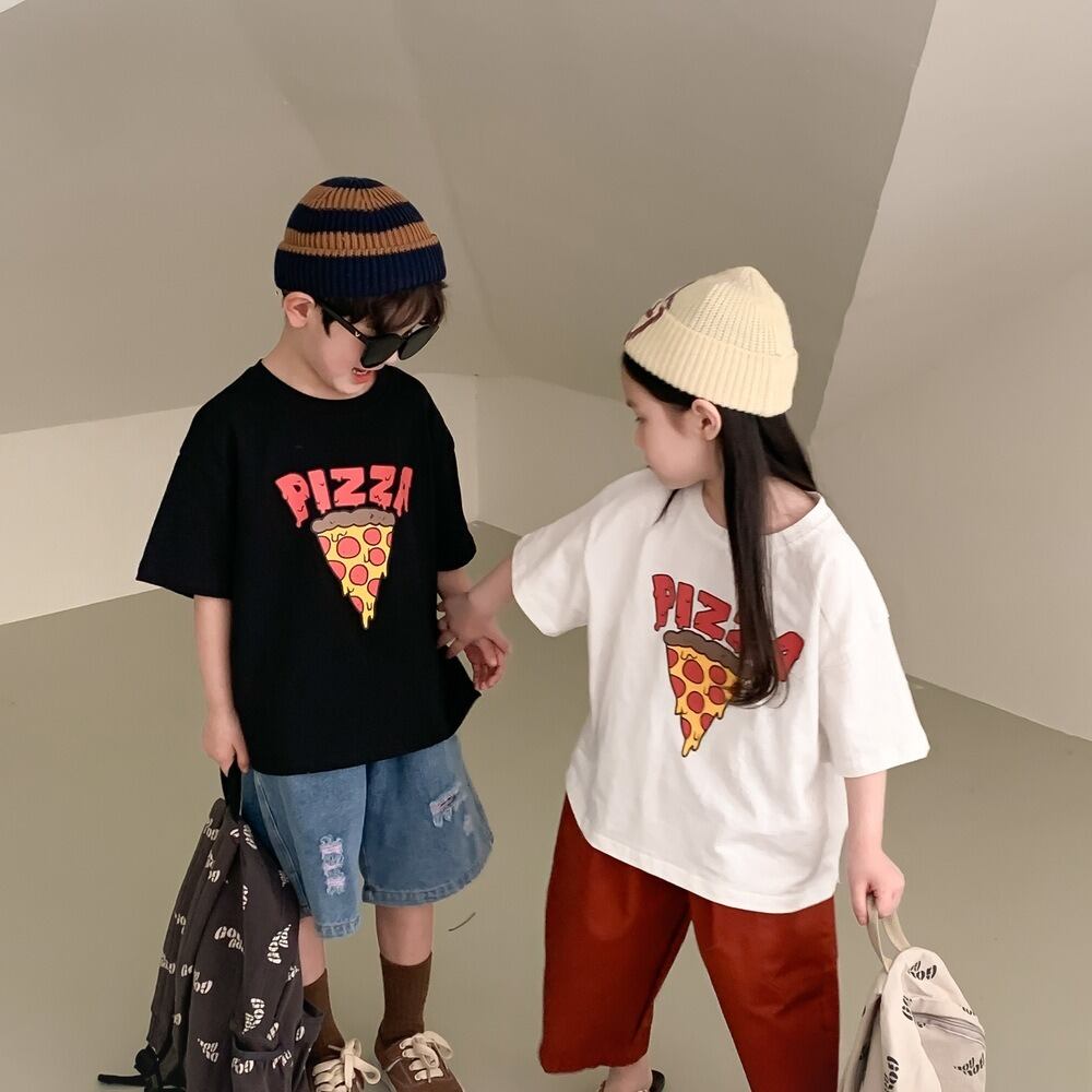 PIZZA Tシャツ（2色展開）KMAI｜トップス オーバーサイズ｜小学生