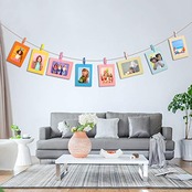 girldate Saitrewed カラフル ペーパーフォトフレーム 写真ガーランド 30枚セット 6インチ 10色 写真フレーム 壁掛け 写真整理 写真飾り ピクチャーフレーム クリップ・紐付き 写真立て ポスター