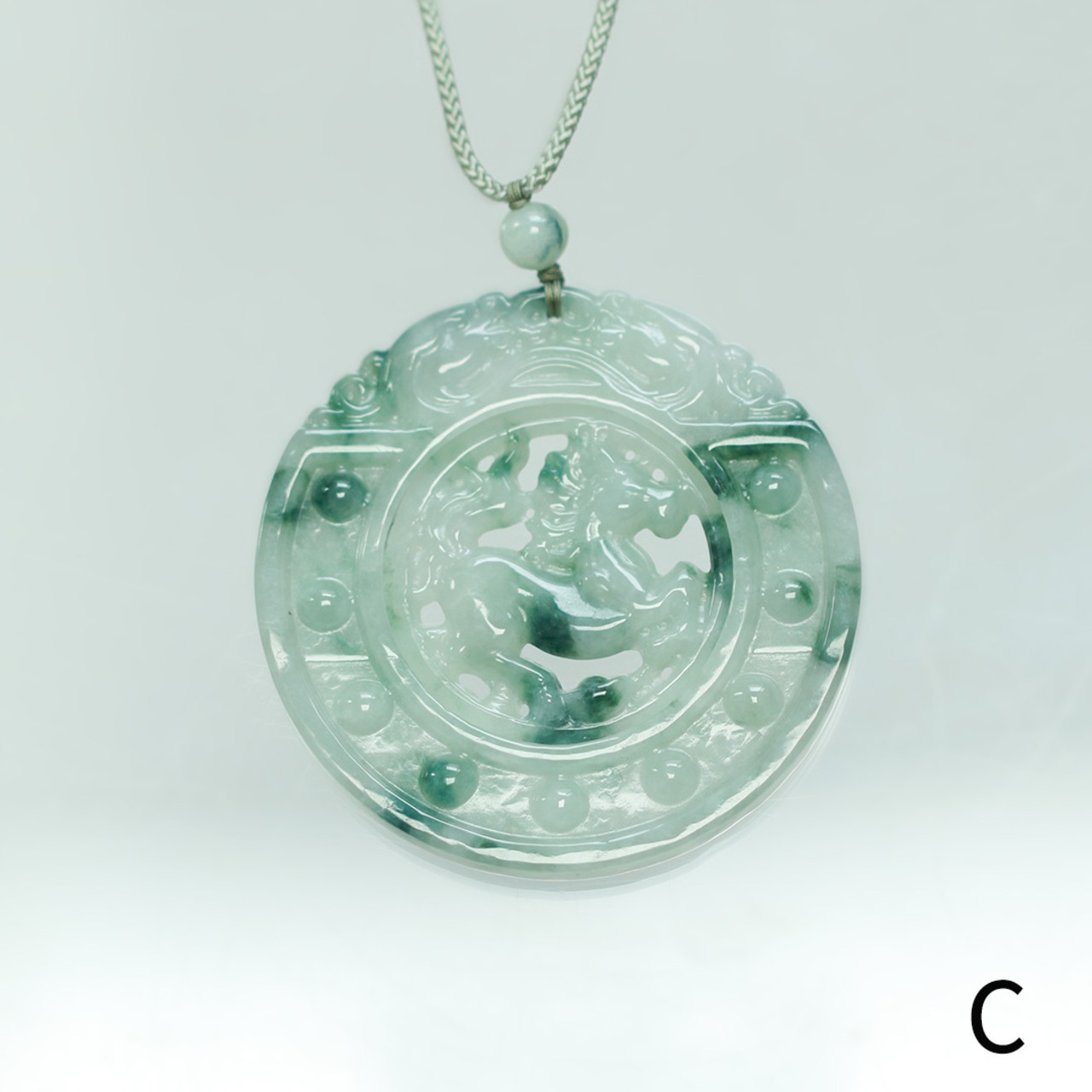 Horse Carving 翡翠ネックレス A貨翡翠 jd_ne1299