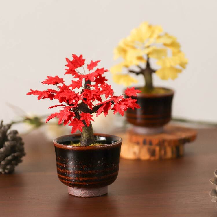仏具店 仙台 仏具 小物 造花・仏花 『 和紙盆栽＜もみじ＞ 』 | 現代