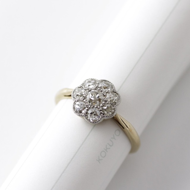 Diamond & Platinum Cluster Ring  circa 1920　ダイヤモンド＆プラチナ　クラスターリング