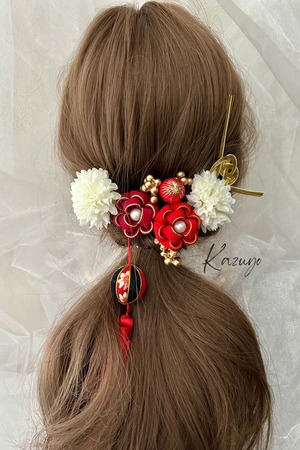 フラワーヘアーアクセサリー～紅華梅～