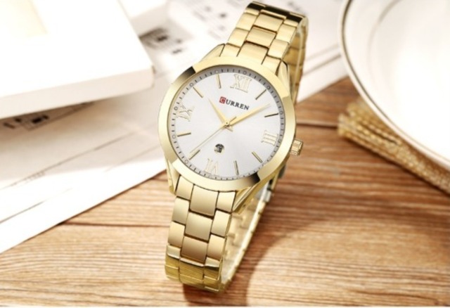 CURREN LT-C9007(gold-white) レディース腕時計
