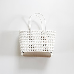 【THEATRE PRODUCTS】BROWN LABELED BASKET BAG (white)