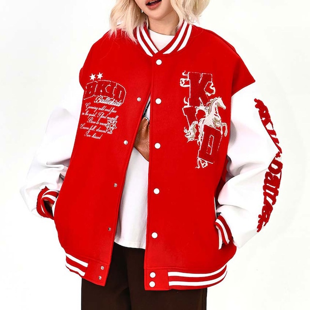 ワッペンミックスストリートスタジアムジャケット
2col R01628