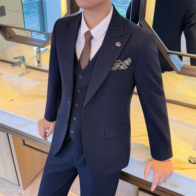 専用♪ネイビー シングルブレスト スーツ BOYSHE Basic Suit》シングルブレスト＆スリムスラックス