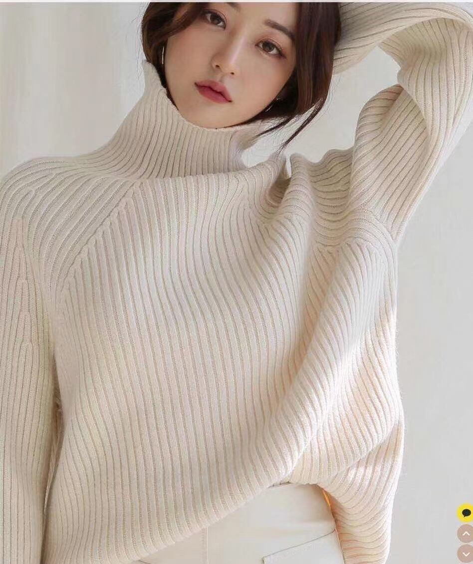 太リブ タートルネックニット　AJ1079-2326