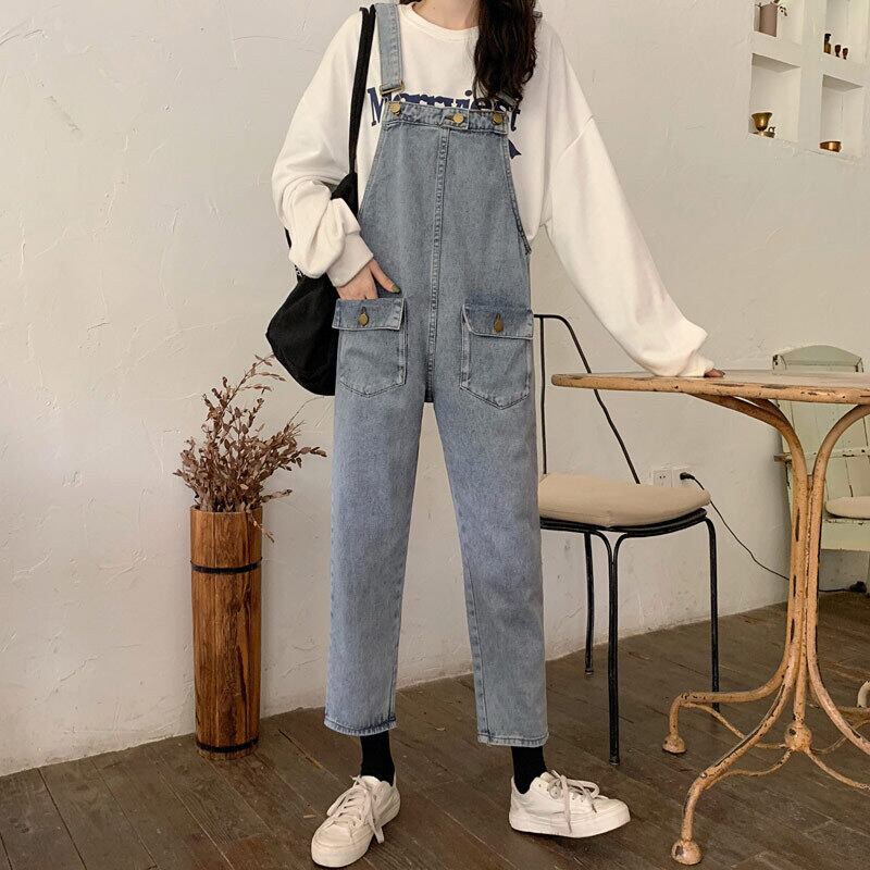 レッドジーンズ スプリングスリムオーバーオール ルーズパンツ 春物 萌量不足74085647089