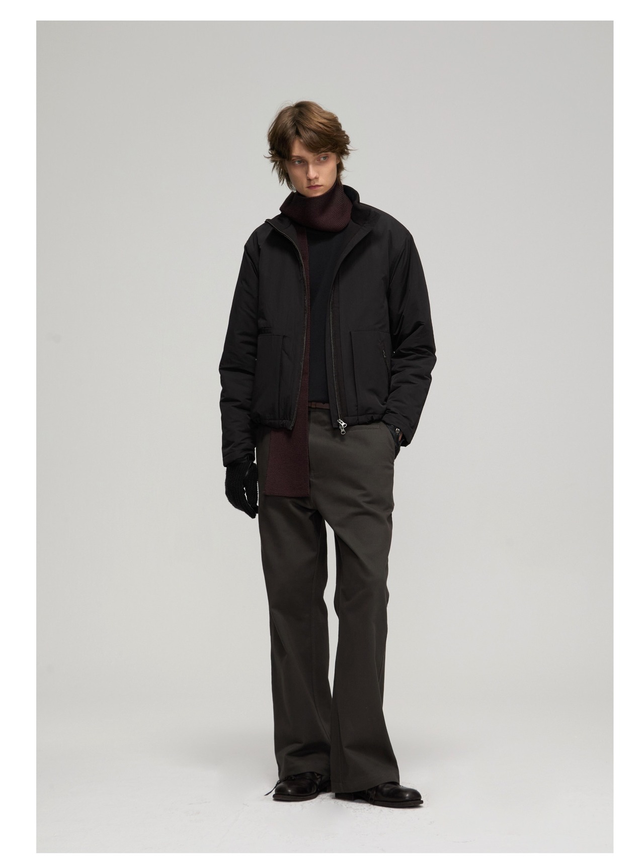 DECESOLO 26AW 3Mシンサレート マルチマテリアル ショート中綿ジャケット