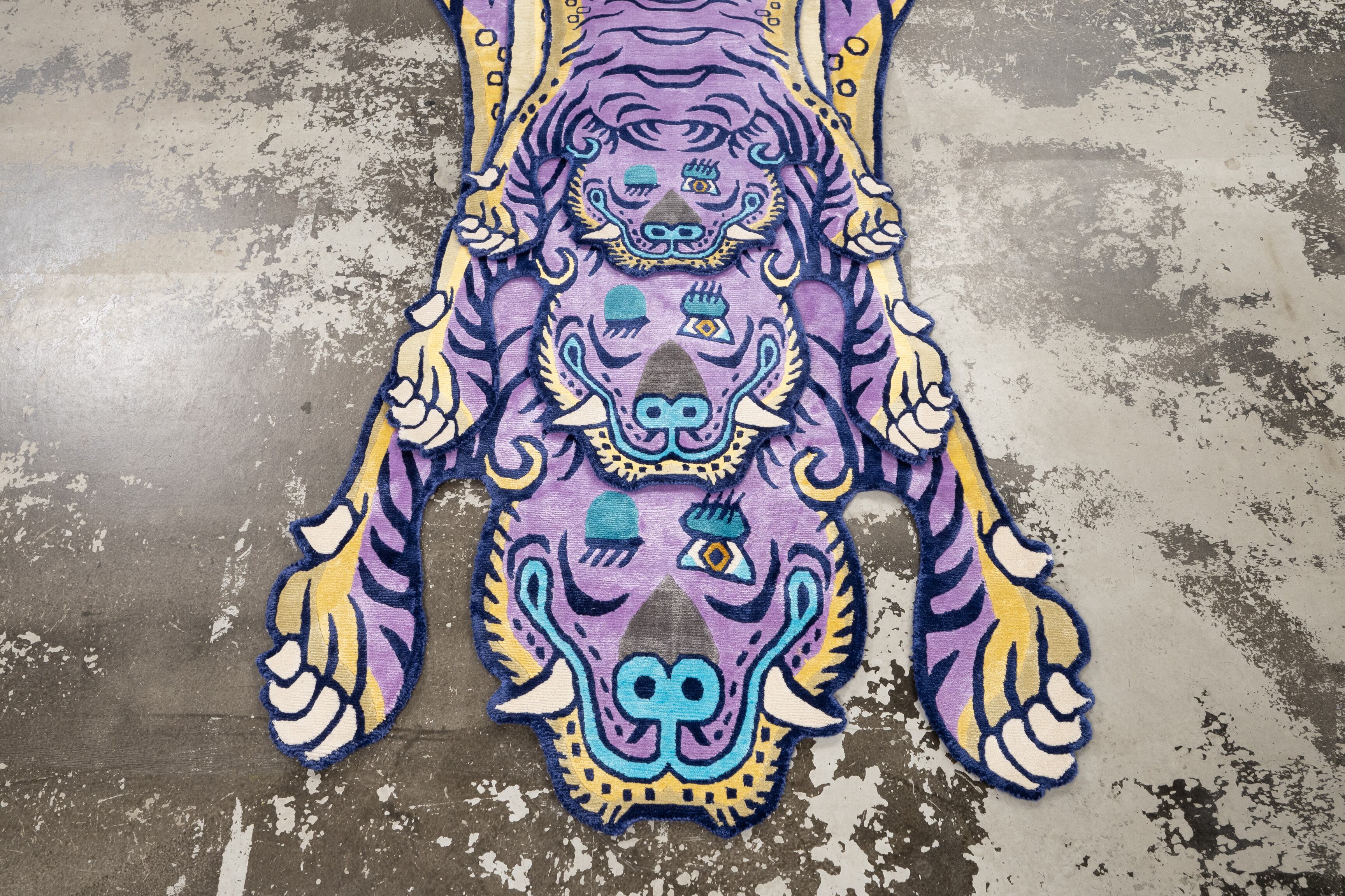 Tibetan Tiger Rug 《Lサイズ•シルク•オリジナル1•パープル223