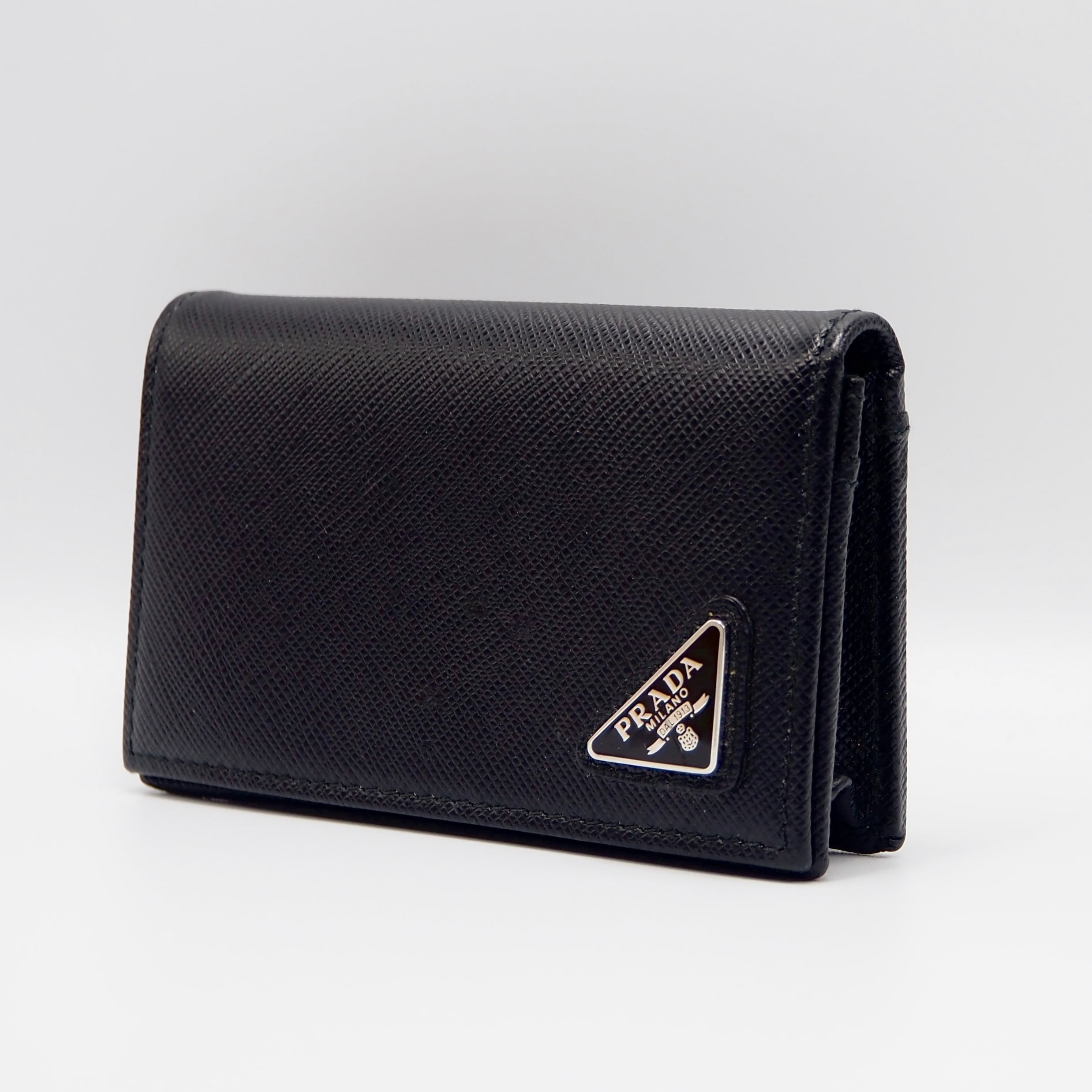 現行品】PRADA サフィアーノ トライアングル カードケース レザー