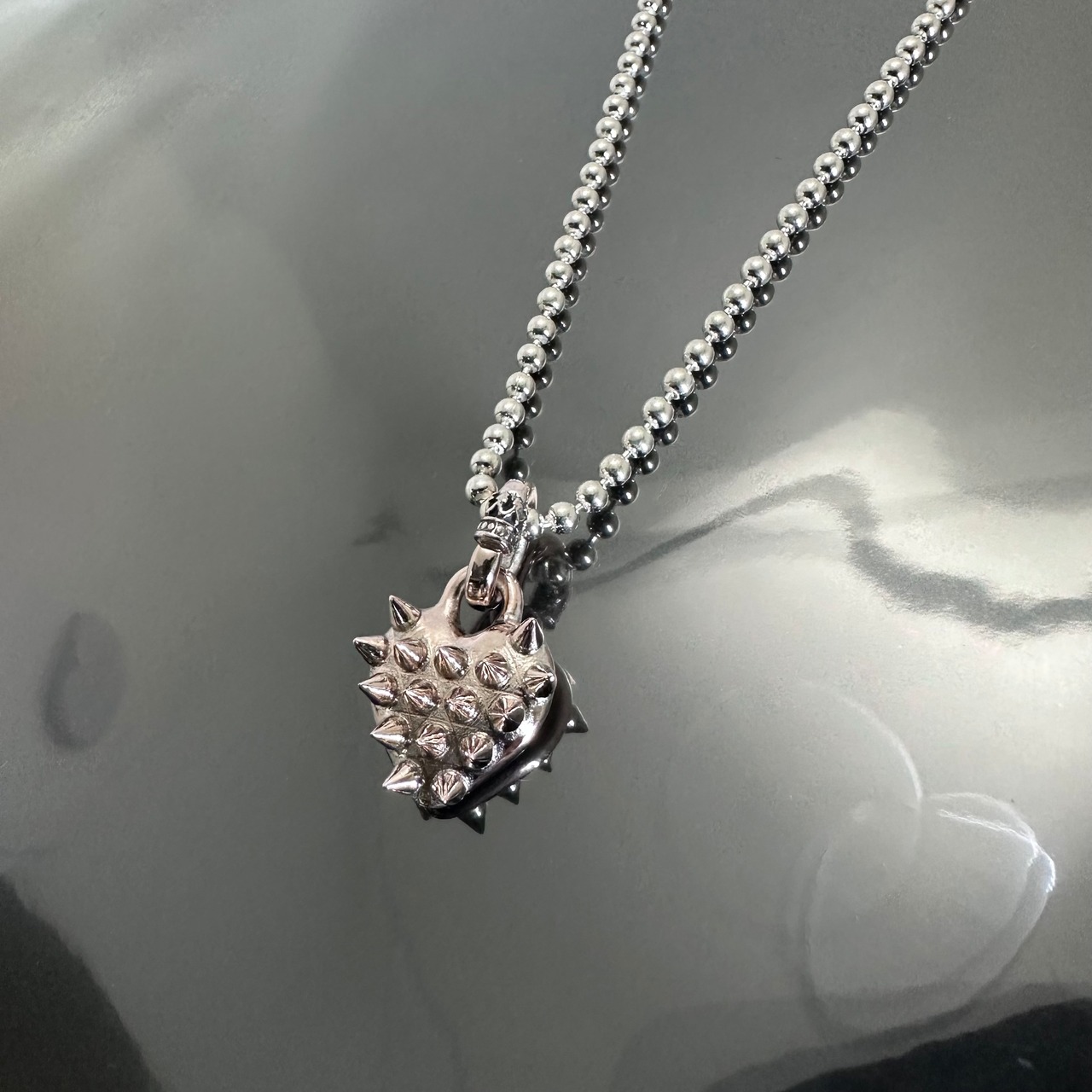 SPIKE HEART PENDANT in Pink Silver / ピンクシルバー・スパイクハートペンダント