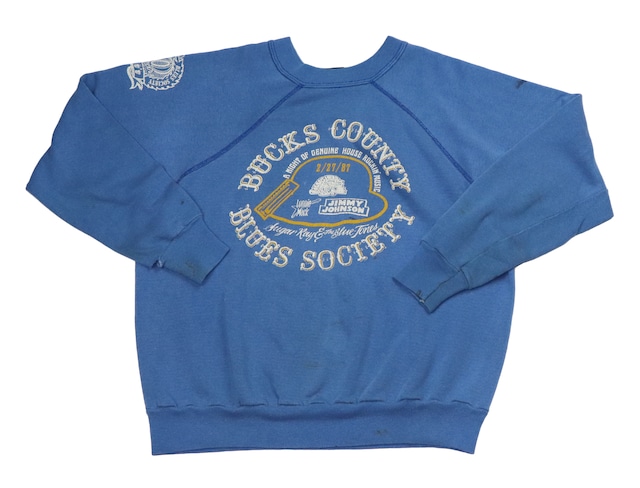 80s bucks county blue college damage sweat