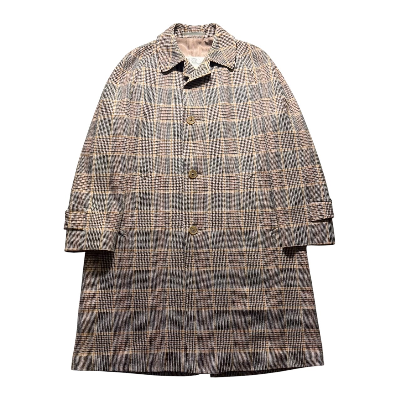 vintage AQUASCUTUM glen check wool balmacaan coat