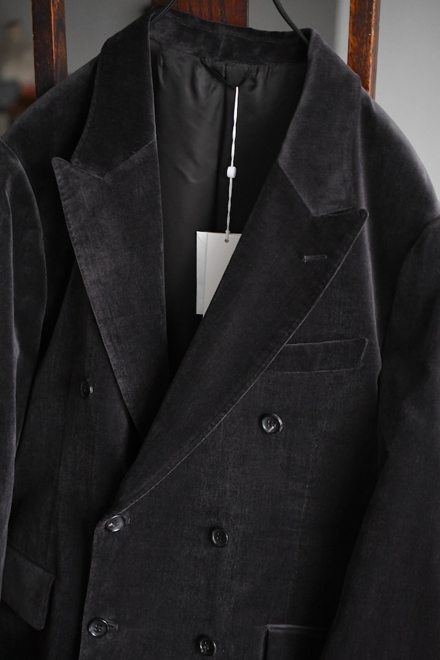blurhms / Fade Velvet Double-breasted Jacket (FadeCharcoal)