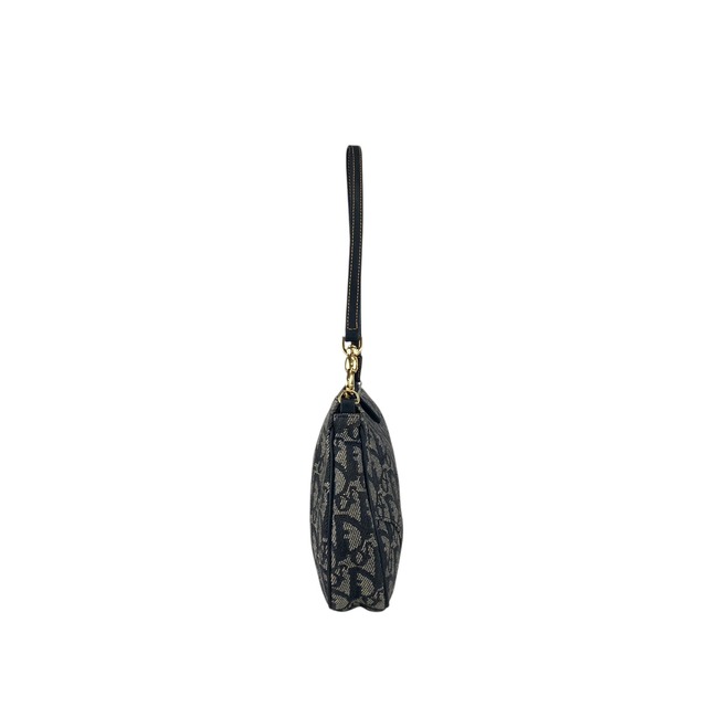 Christian Dior クリスチャン ディオール ハンドバッグ ネイビー トロッター ジャガード ミニバッグ アクセサリーポーチ vintage ヴィンテージ オールド szr3xn
