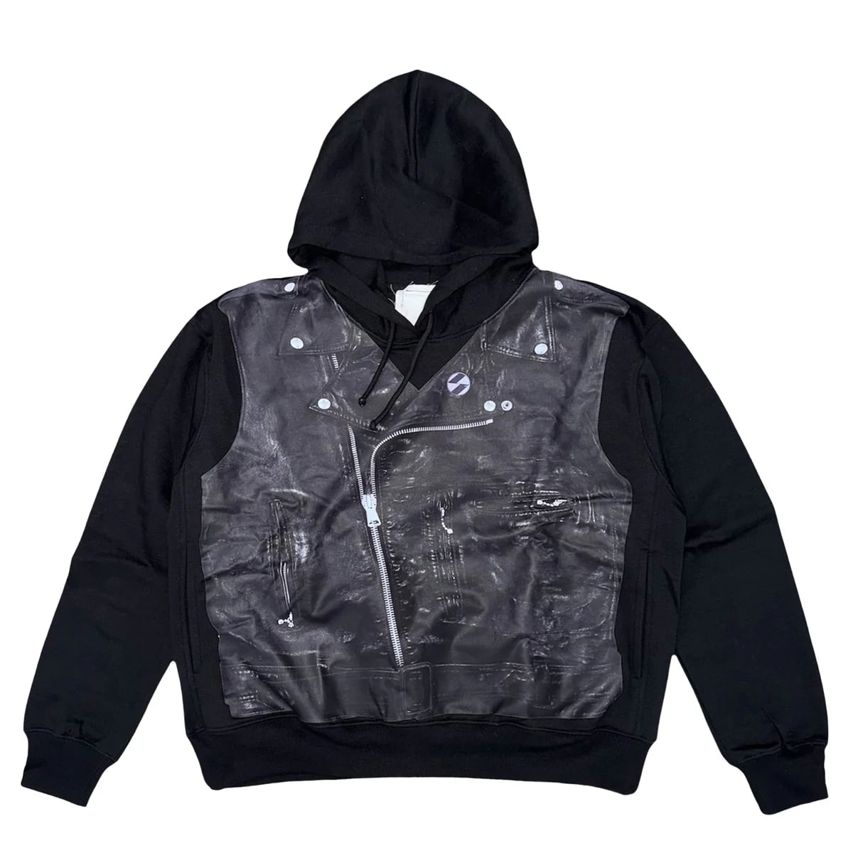 GUESS USA / CRACKLE LEATHER ZIP HOODIE | FLAME