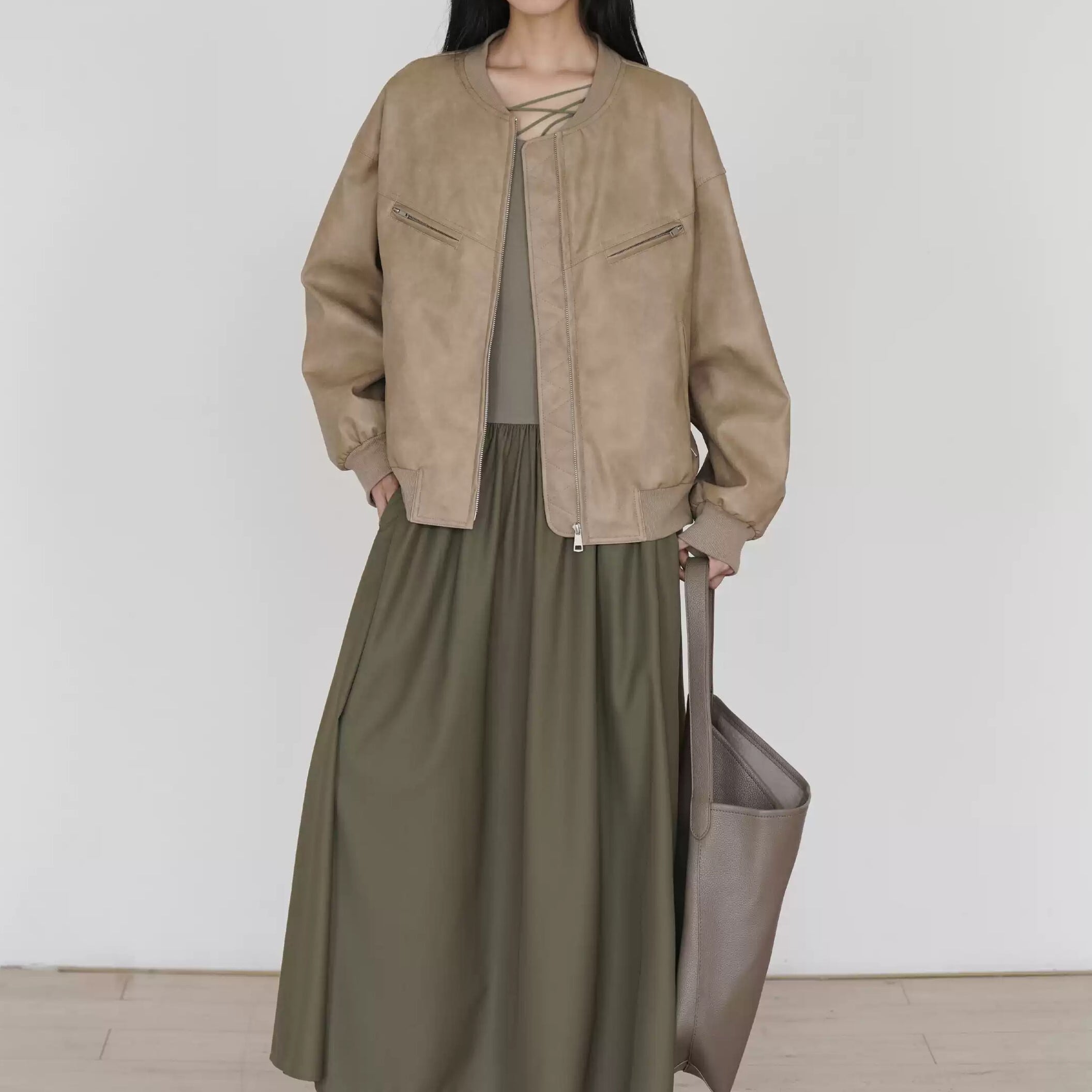 ノーカラーレザージャケット d00228 | denity