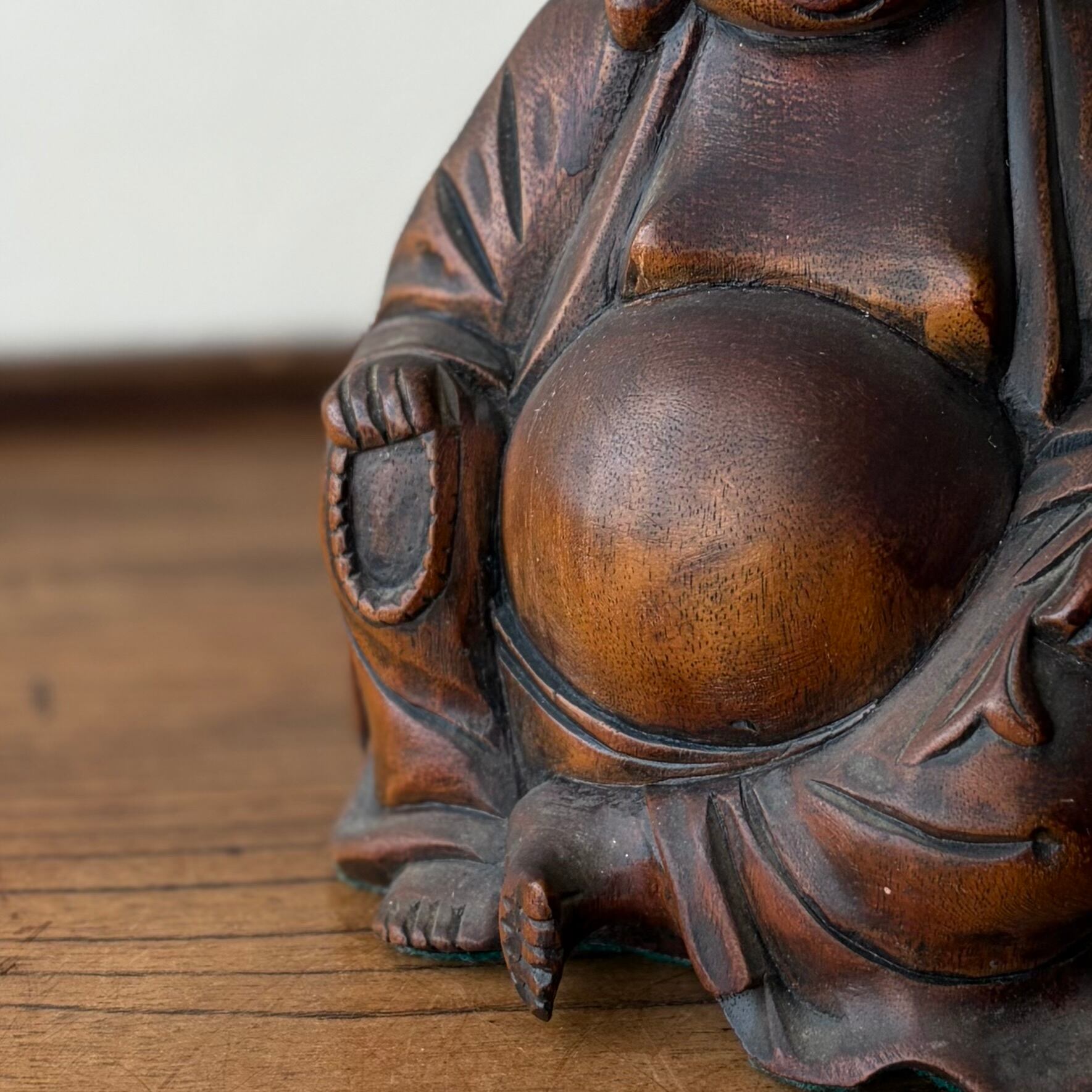 木彫りの布袋様 七福神 置物 縁起物 | 古家具古道具kuon