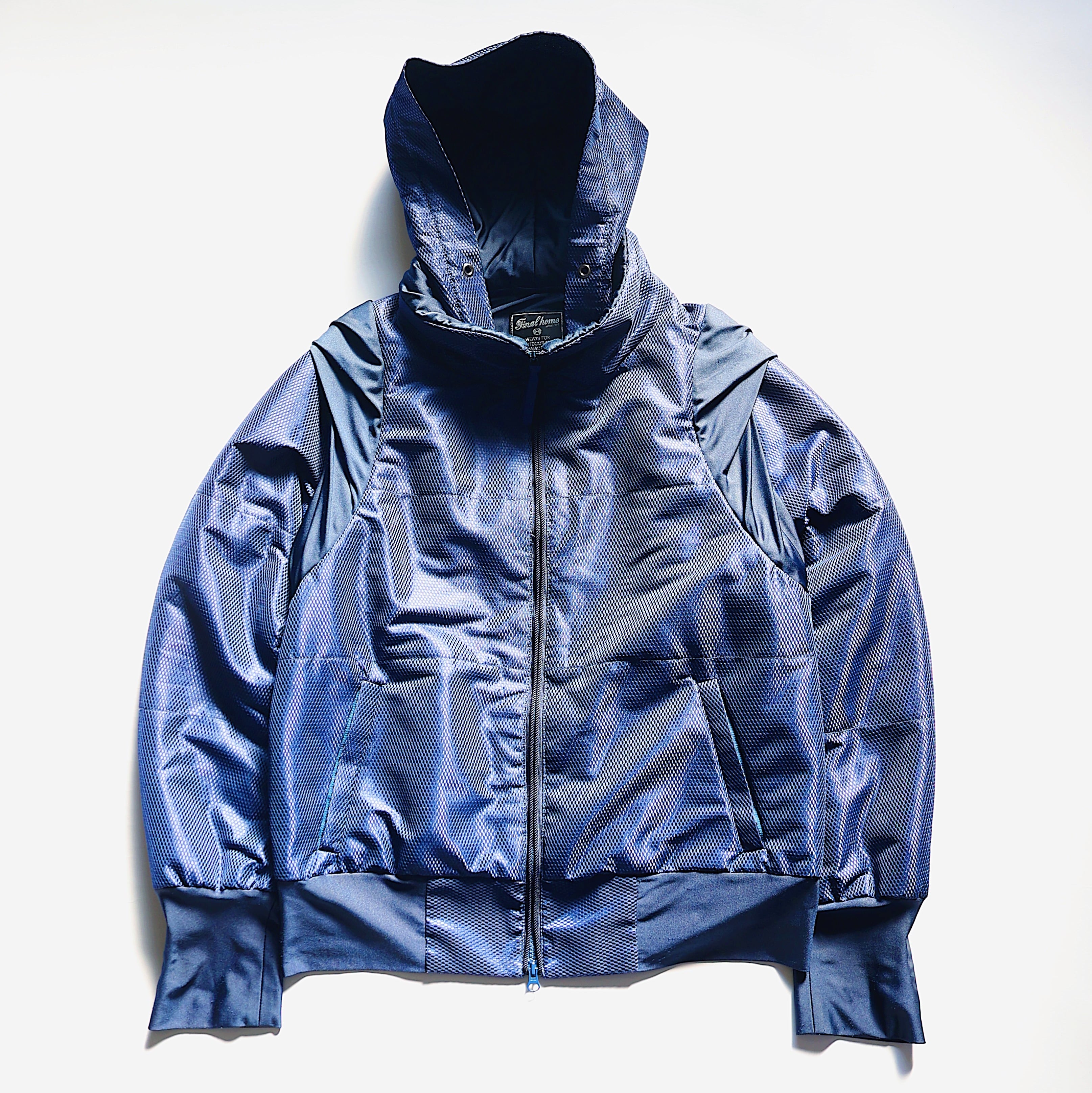 FINAL HOME METALLIC DOUBLE ZIP NYLON JACKET