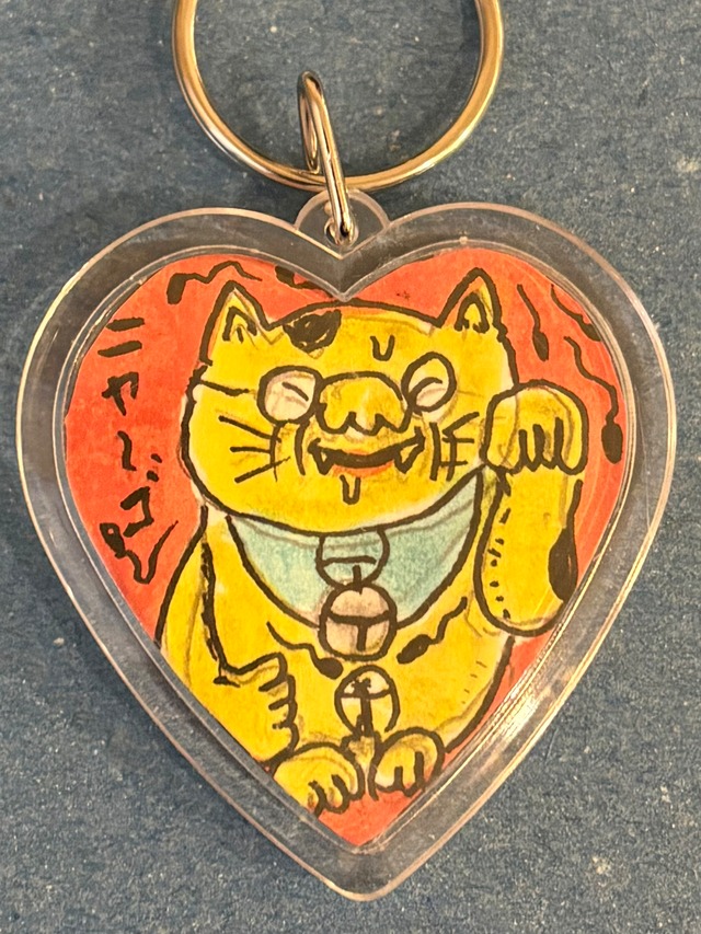 ハートの手描きイラストキーホルダー#34