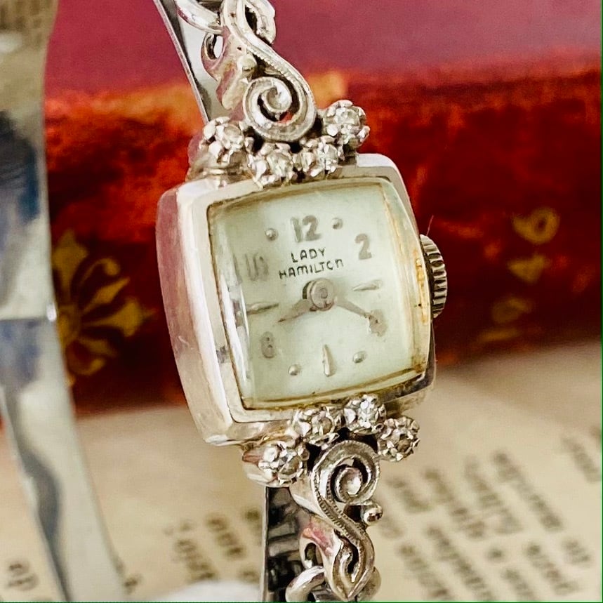 【高級時計ハミルトン】Hamilton 14K 8ダイヤ 手巻き 腕時計