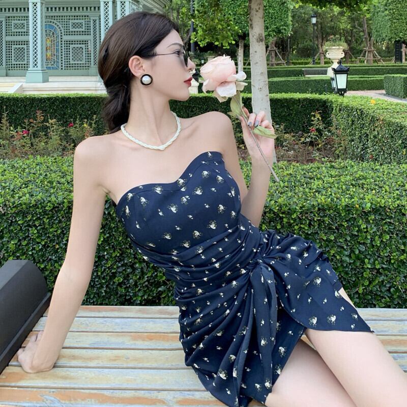 フローラルドレス サマーウェストトップス スカート スタイルショート 大人ガーリー スウィート キュート カジュアル 夏物 花柄 ガールズファッション43579618873