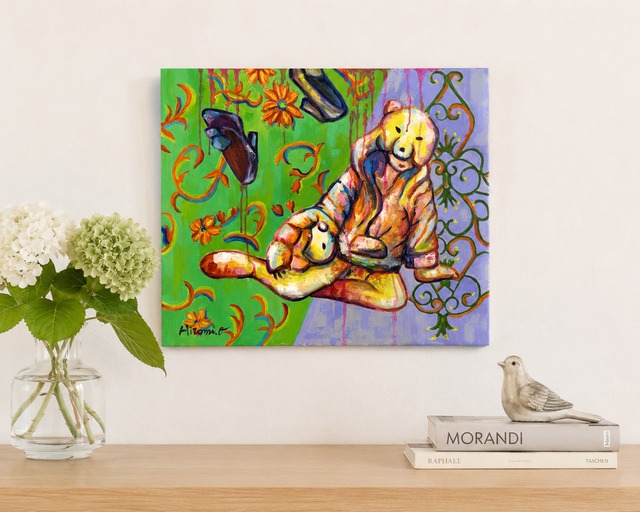 A-50/24】動物画 クラゲ アクリル画 原画 絵画 現代アート キャンバス