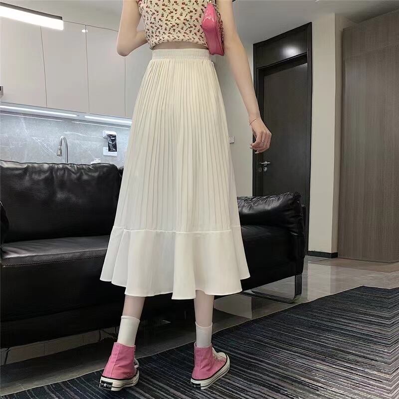 無地プリーツフリルスカート AJ1365-E010