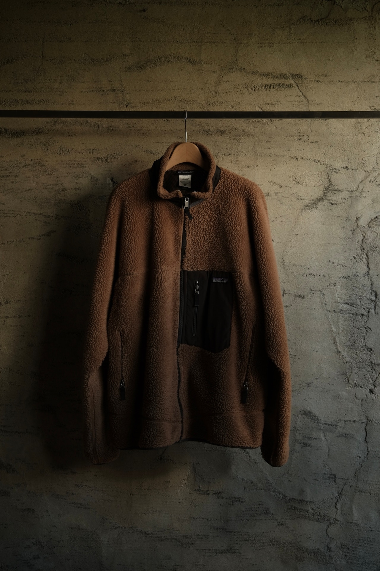 Utah/07's "patagonia" fleece retoro cardigan/brown beige