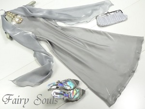 ★★送料無料★9号☆光沢シルバ－オ－ガンジ－ドレス(OPN5778)