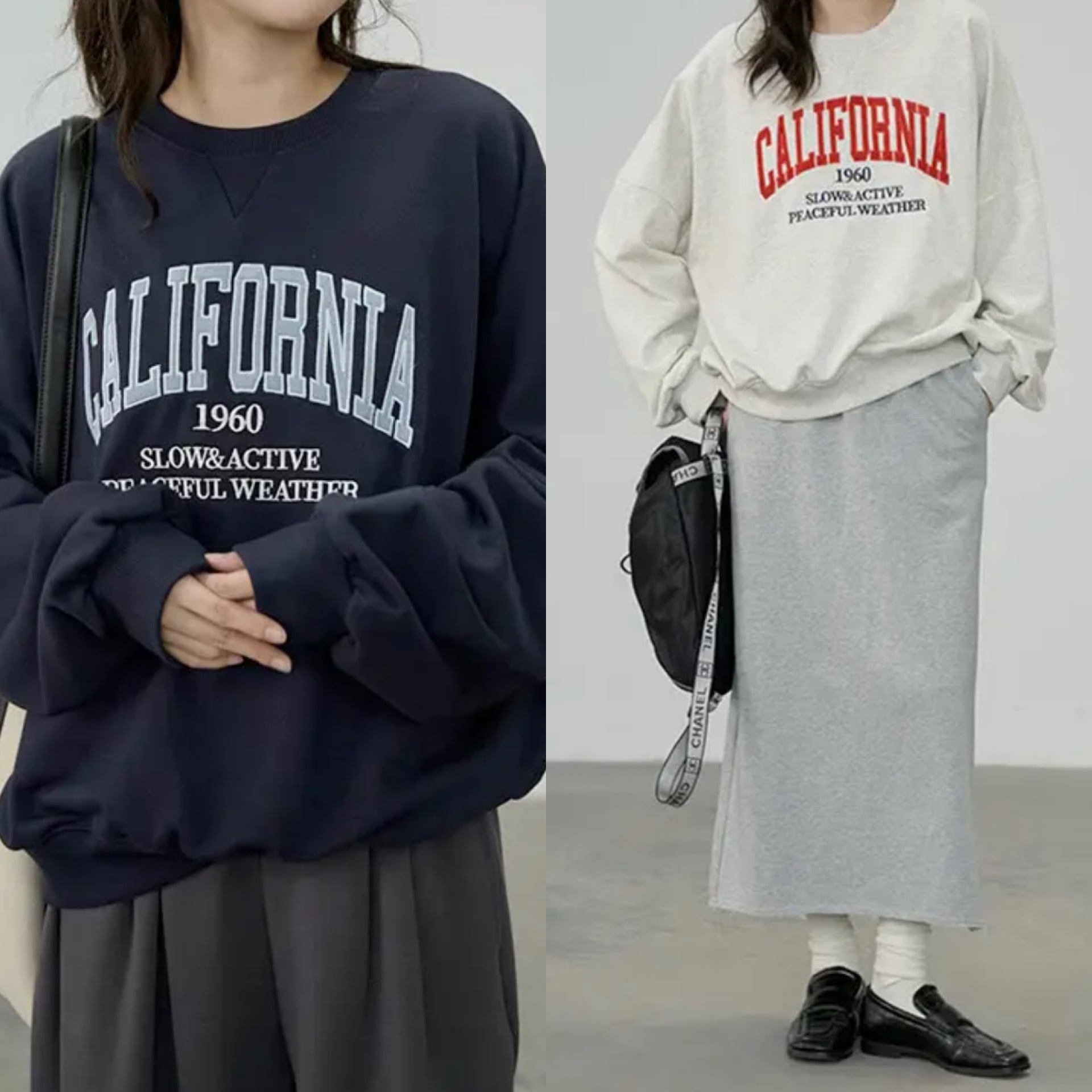 レトロカレッジスウェット / 2color