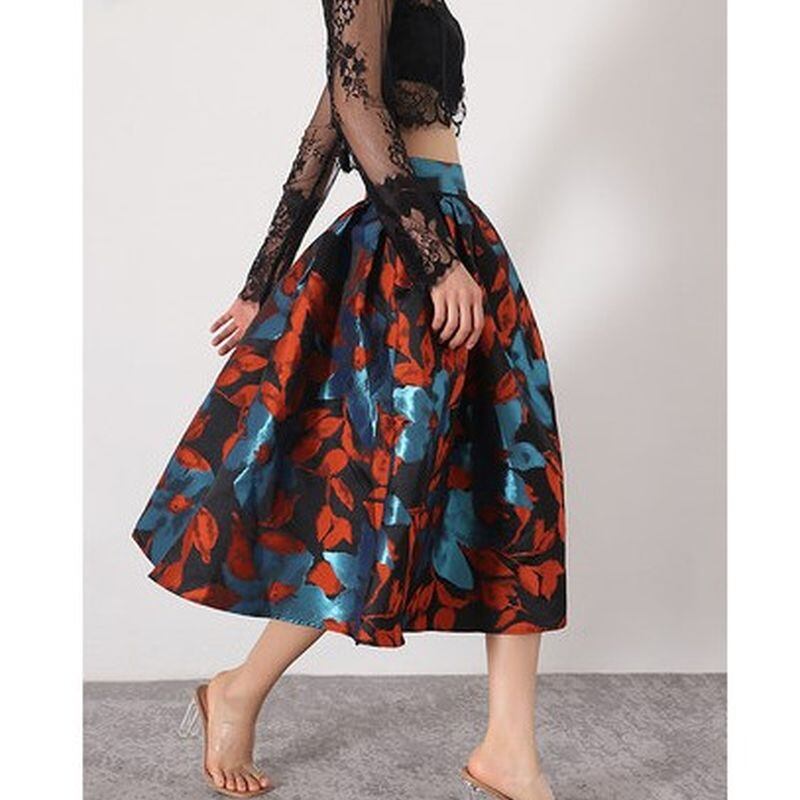 フラワーモチーフエレガントスカート SU740