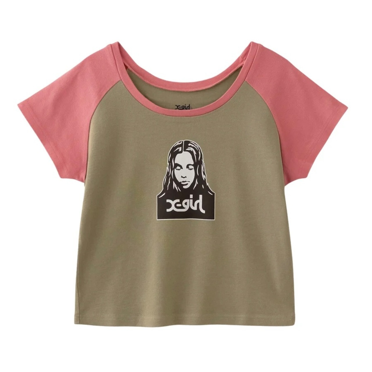 【X-girl】FACE RAGLAN S/S BABY TEE【エックスガール】