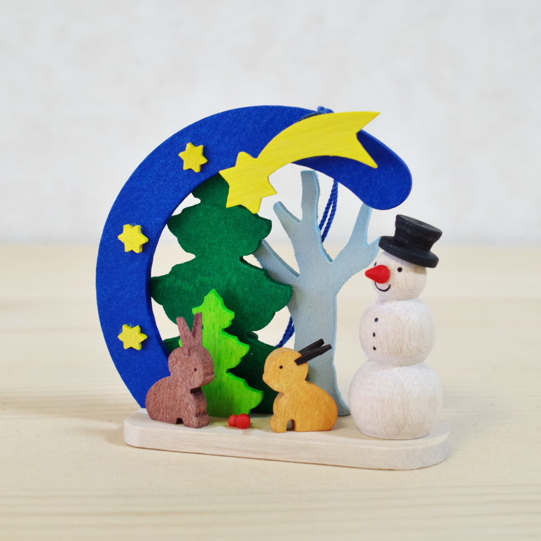 オーナメント 雪だるまとうさぎ | 木のおもちゃ専門店 おもちゃ箱