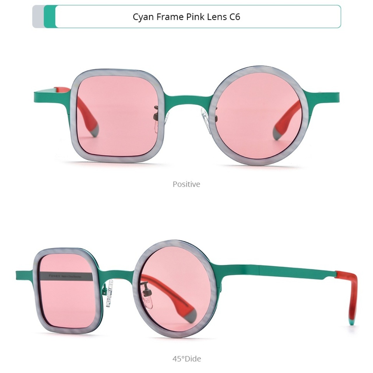 Titanium Acetate Asymmetrical Sunglasses -round & square- / チタン アセテート アシンメトリー サングラス -ラウンド&スクエア-