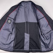 上下 J.PRESS ジェイプレス 背抜き テーラドジャケット スラックス スーツ (上)94-84-170 (下)82 /ダークグレー メンズ