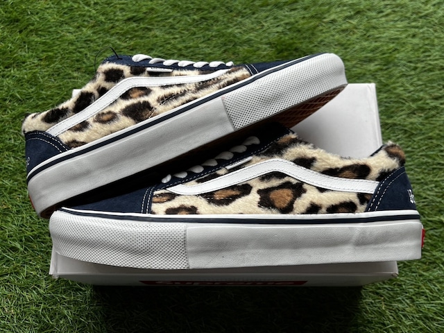 Supreme × VANS LEOPARD OLD SKOOL NAVY 27cm 17102