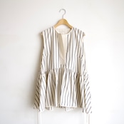 PROTAGONISTA 　Stripe Gather Blouse