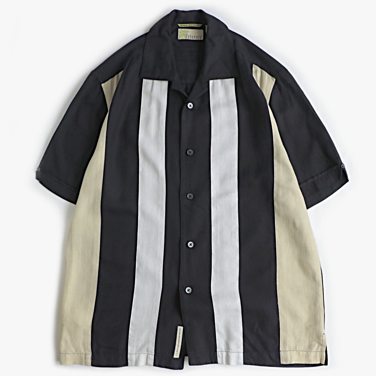 cubavera パネルデザイン シルク コットン キューバ デザイン シャツ 古着 used