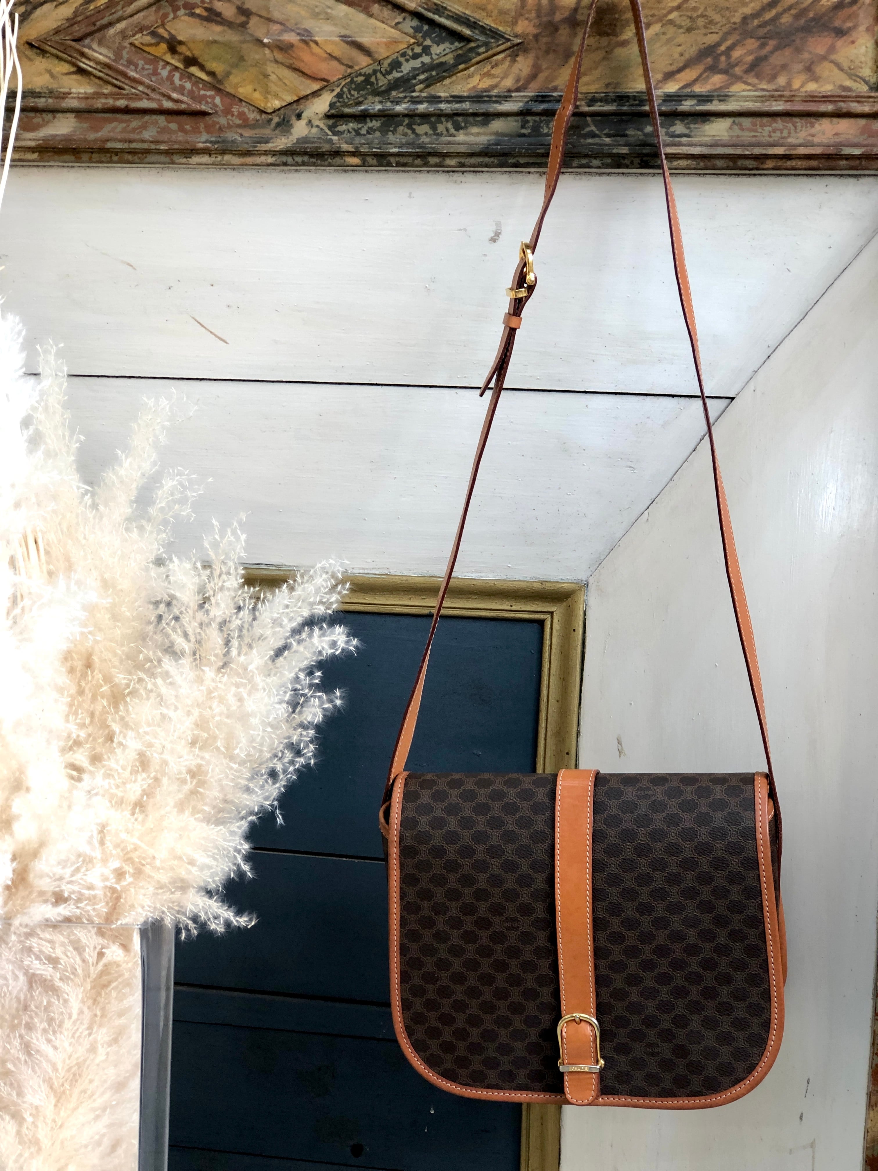 CELINE セリーヌ マカダム フロントベルト フラップ ショルダーバッグ CELINE セリーヌ マカダム フロントベルト フラップ ショルダーバッグ