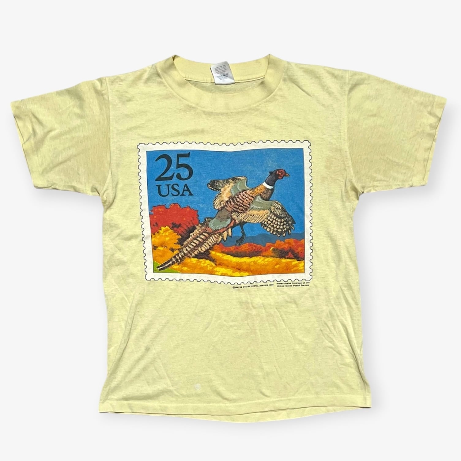 90s｜USPS｜切手モチーフ プリントTシャツ｜25¢ PHEASANT 野鳥