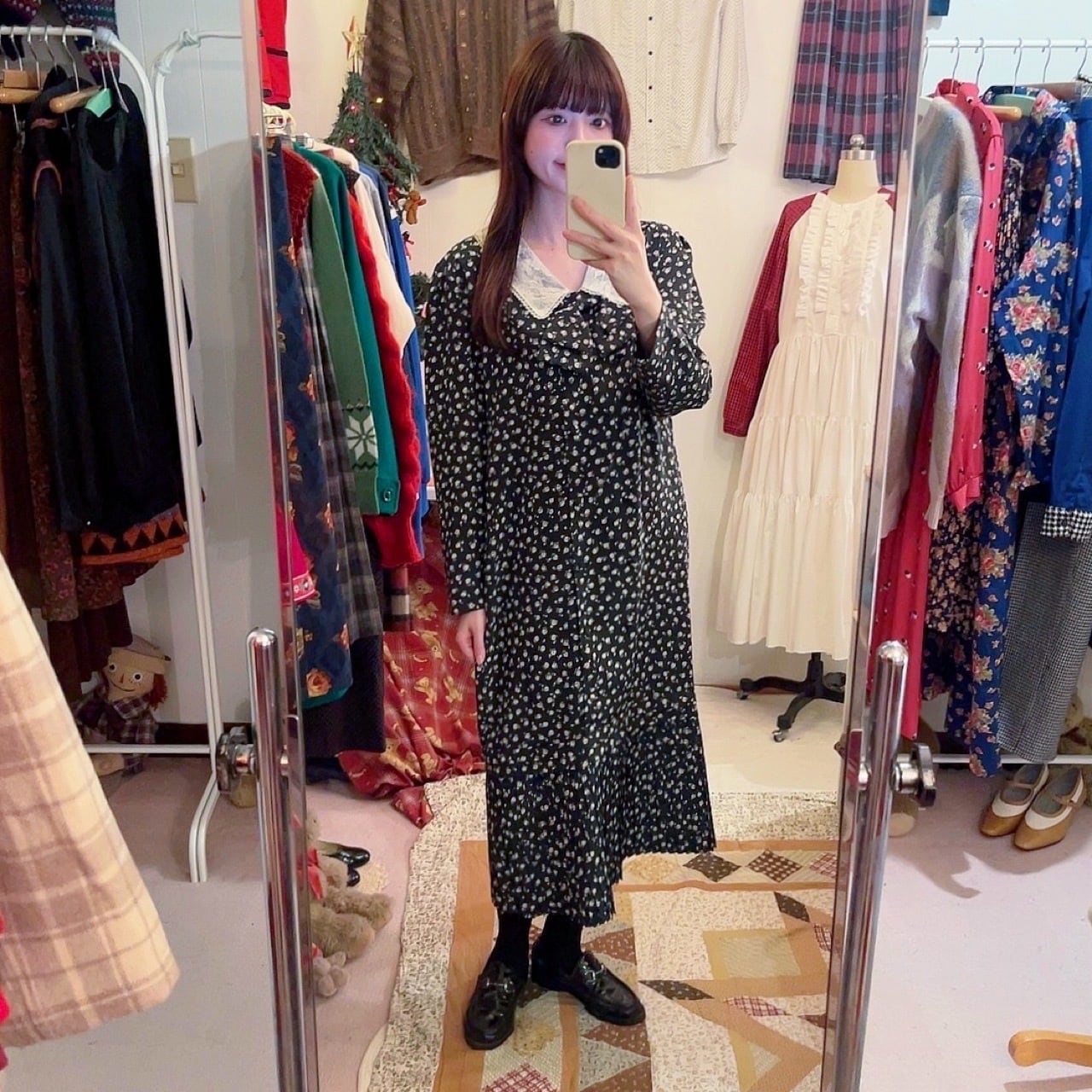 mini rose lace collar one-piece