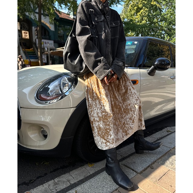 Velvet A-line skirt S1307